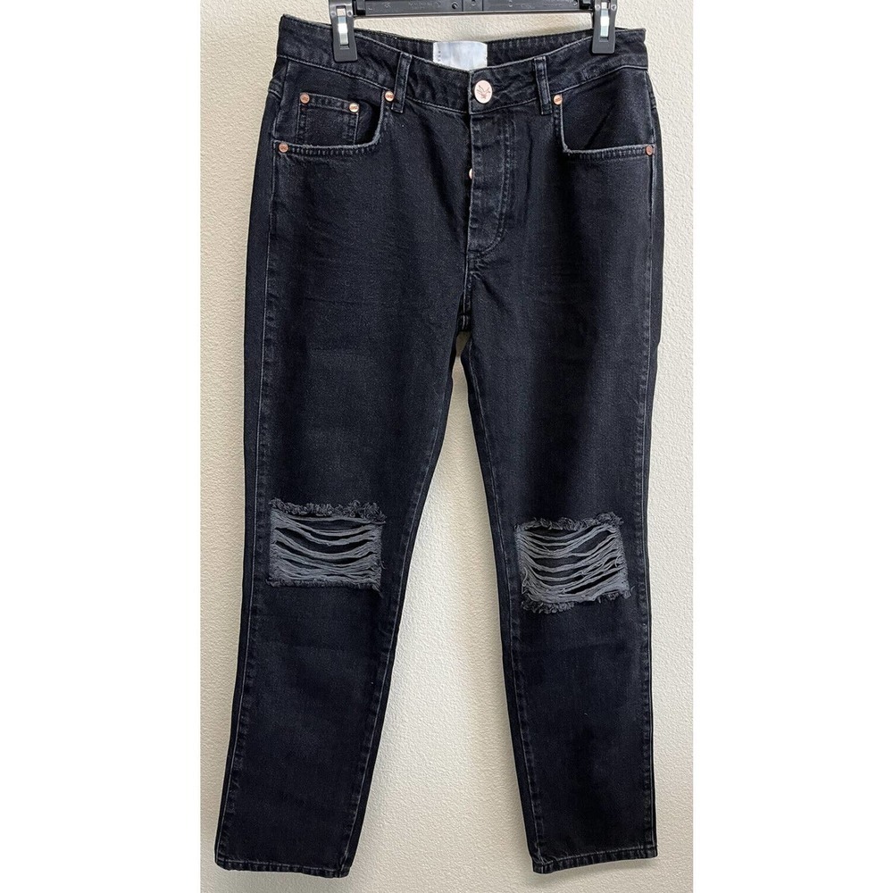 One Teaspoon Women's Truckers Jeans SIze 29 Worn Black Distressed